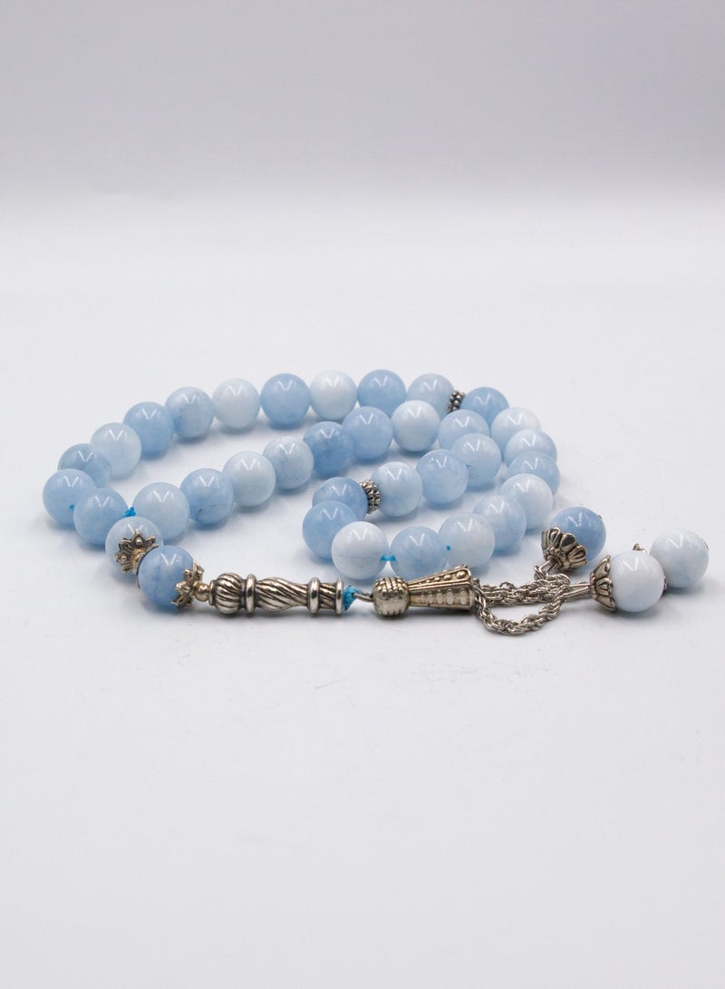 Alpine Crystals UAE Natural Crystal Aquamarine Crystals Tasbih Prayer Beads (10mm - 33 beads)  - Image 2