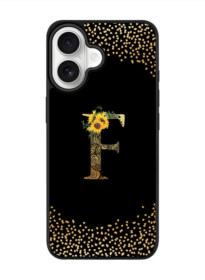 Stylizedd iPhone 17 Case, [Compatible with MagSafe] Slim Magnetic cover Phone Case iPhone 17 -Custom Floral Monogram - F ( Black ) - Image 1