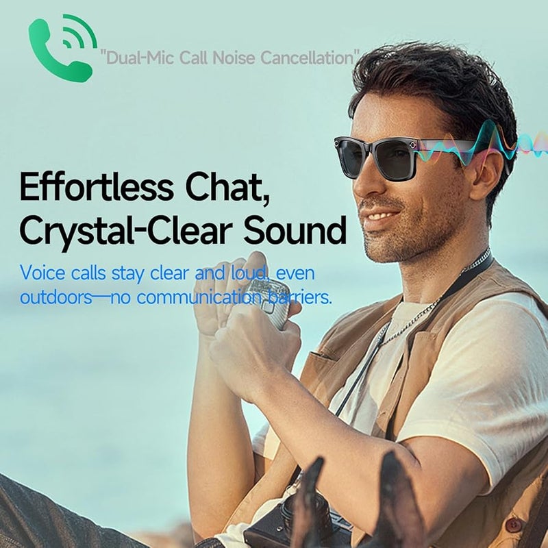 AI Smart Glasses with Camera WiFi Translator 32GB 25 Languages Video Recording Sunglasses - Image 5