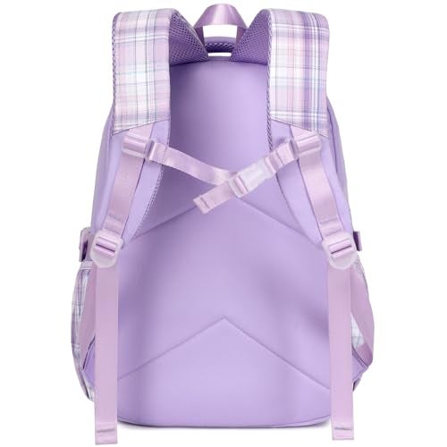 JIANYA Girls Backpack for School Kids Backpack with Lunch Box Elementary School Backpack for Girls BowPurple - Image 3