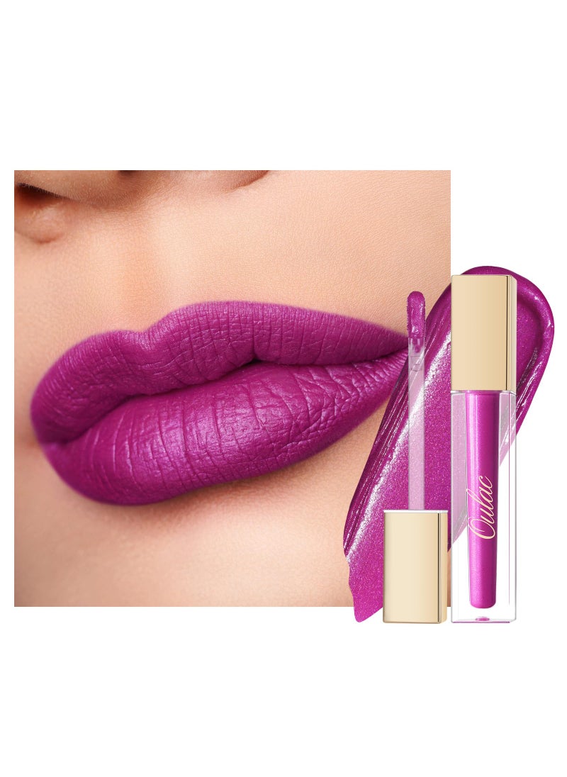 Oulac Oulac Matte Liquid Purple Lipstick for Women Fuchsia Long lasting Lip Stain Waterproof Highly Pigmented Creamy Formula Lipstick with Vitamin E Vegan  CrueltyFree 45ml MS02 