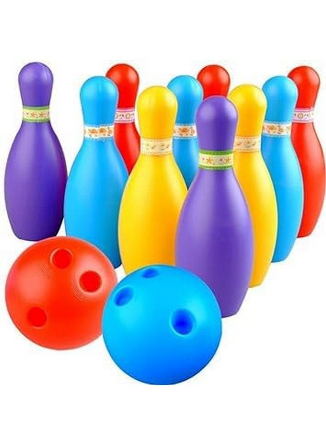 مجموعة ألعاب بولينج ملونة للأطفال - ٦ زجاجات وكرتين - متعددة الألوان (المجموعة الأولى) - Image 1