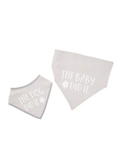 pearhead Baby And Pet Bib Set, Matching Best Friends Outfits, For Anyone With A Baby And Fur Baby, Gray  - Image 1