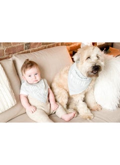 pearhead Baby And Pet Bib Set, Matching Best Friends Outfits, For Anyone With A Baby And Fur Baby, Gray  - Image 3