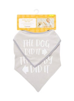 pearhead Baby And Pet Bib Set, Matching Best Friends Outfits, For Anyone With A Baby And Fur Baby, Gray  - Image 2