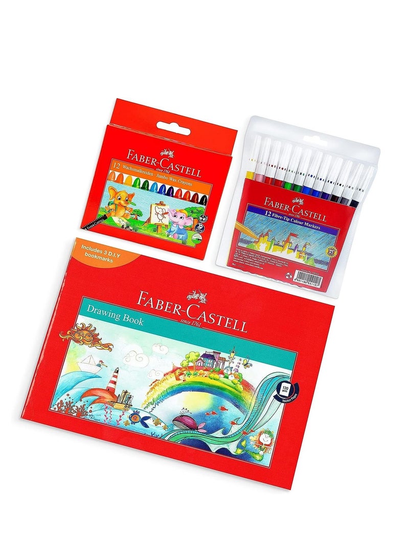 FABER-CASTELL 25-Piece Colouring Stationery Kit Multicolour - Image 1
