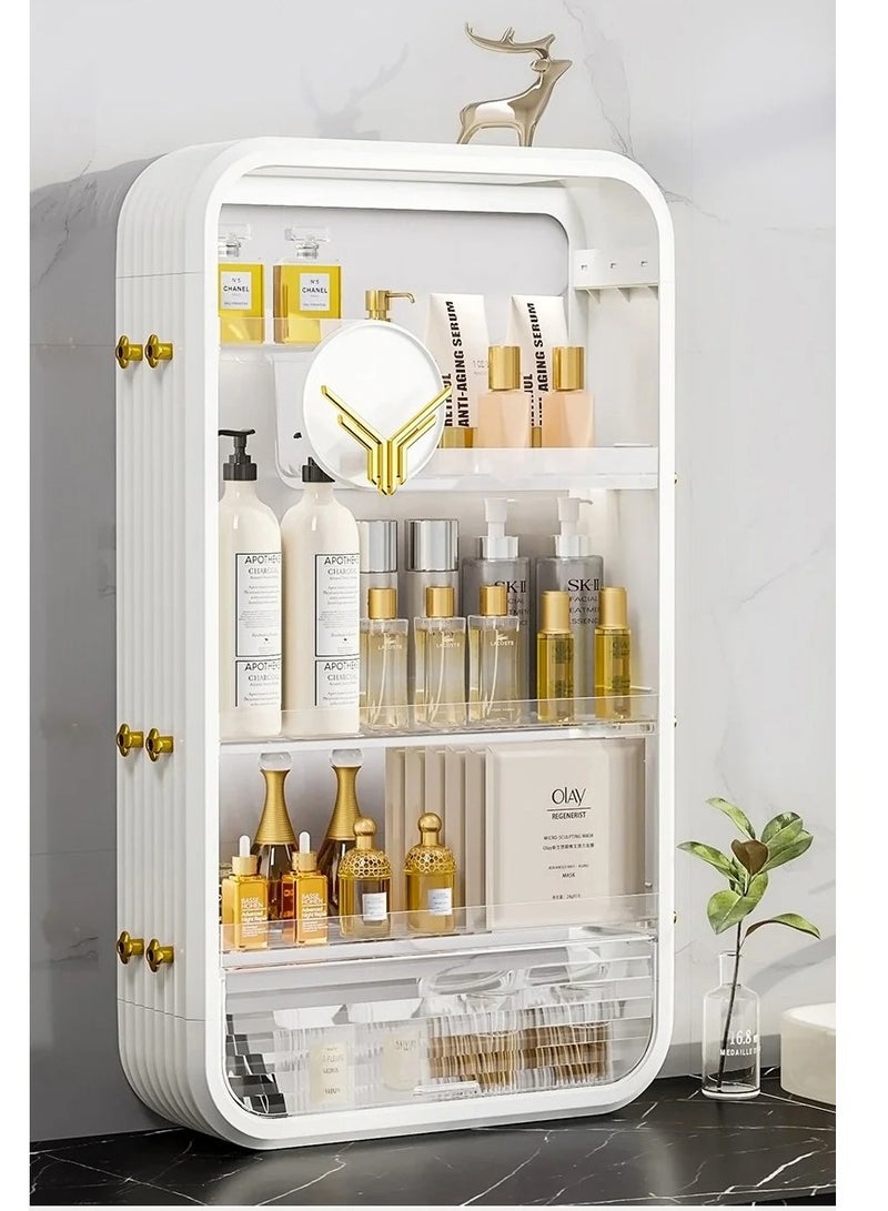 منظم مكياج، حالة عرض تخزين تجميل قابلة للتعديل تدور 360 درجة كبيرة، تناسب المجوهرات، فرش المكياج، أحمر الشفاه - Image 3