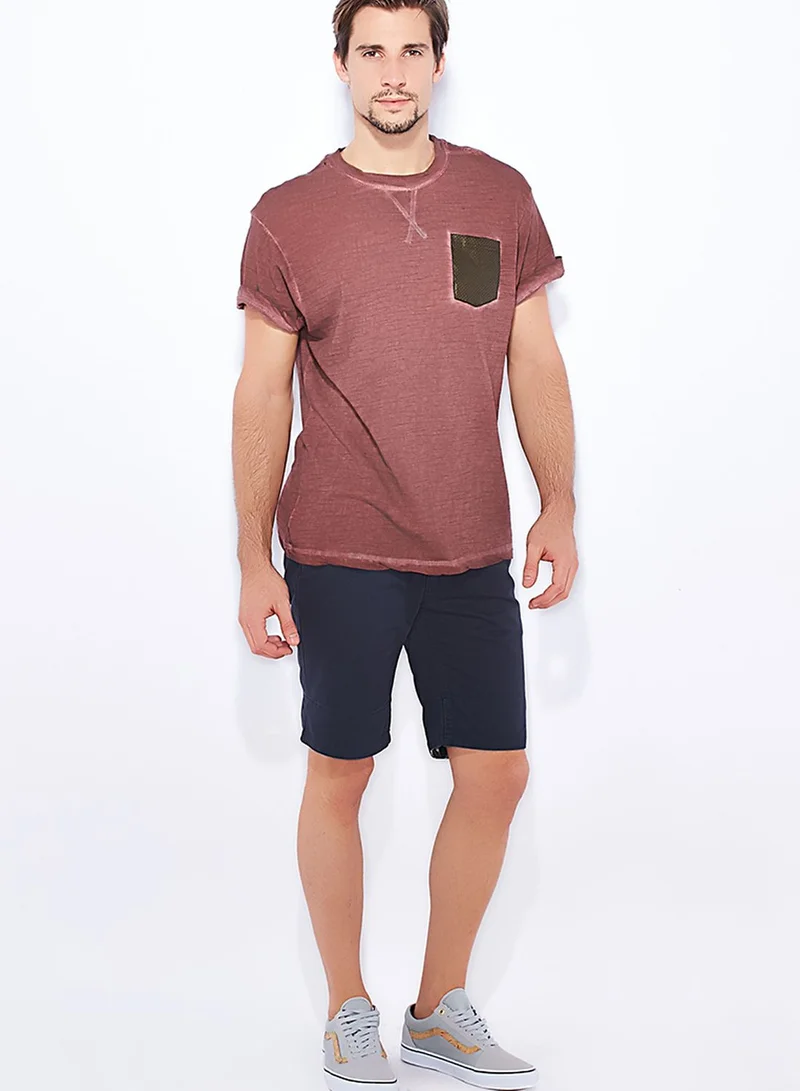 D-Struct Contrast Print Turn Up Shorts
