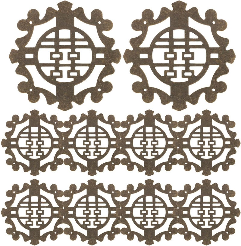 Gadpiparty 1set Iron Carved Applique Corner Decor for Furniture Vintage Style Decorative Iron Corner for Cabinet Doors Boxes and Projects - Image 1