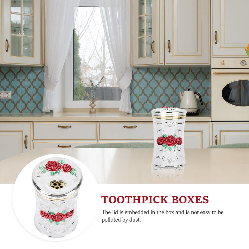 2 pcs Automatic Rotating Toothpick Container Toothpick Storage Box - Image 2