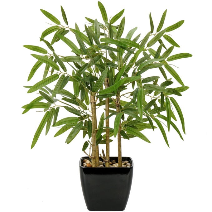 43CM ARTIFICIAL BAMBOO PLANT IN POT FAKE BAMBOO TREE SMALL ARTIFICIAL PLANTS FAKE PLANTS INDOOR FOR HOME OFFICE KITCHEN BATHROOM DECOR