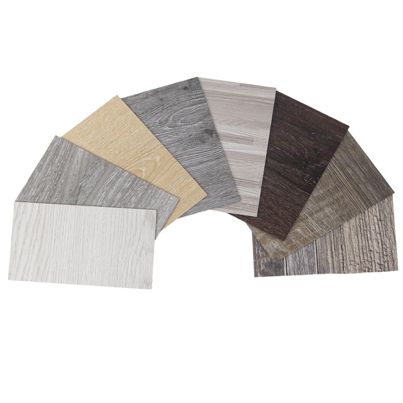 Art3d Peel and Stick Floor Tile Vinyl Wood Plank Samples Set of 8, Rigid Surface Hard Core Easy DIY Self-Adhesive Flooring - Image 1