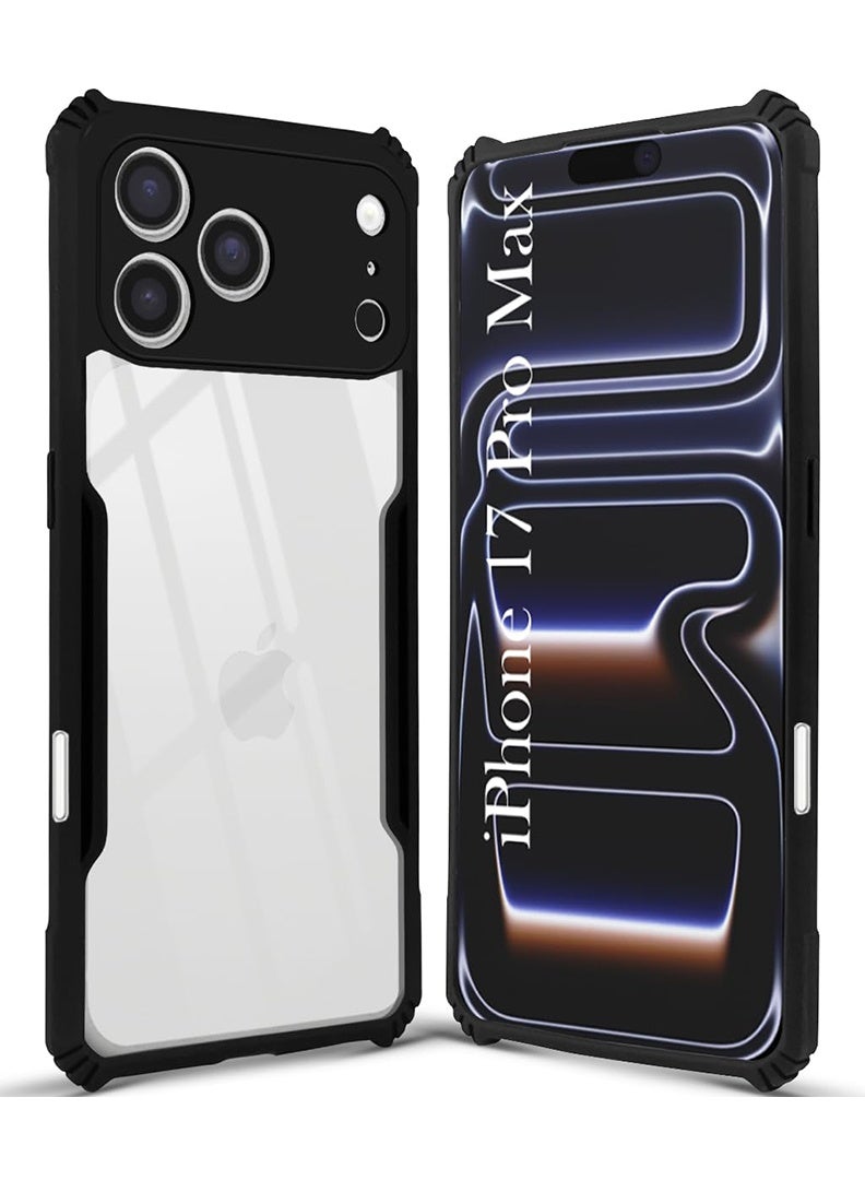 Case Up Case Compatible with Apple iPhone 17 Pro Max Crystal Clear Tactical Back Cover Case With 360 Degree Protection, Shockproof Bumper Protective Phone Cover, Anti-Scratch Hard PC Back (Clear) - Image 5