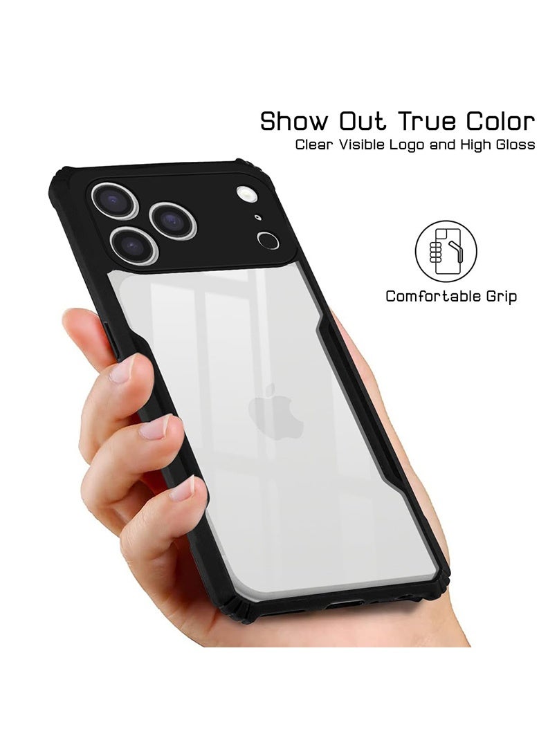 Case Up Case Compatible with Apple iPhone 17 Pro Max Crystal Clear Tactical Back Cover Case With 360 Degree Protection, Shockproof Bumper Protective Phone Cover, Anti-Scratch Hard PC Back (Clear) - Image 4