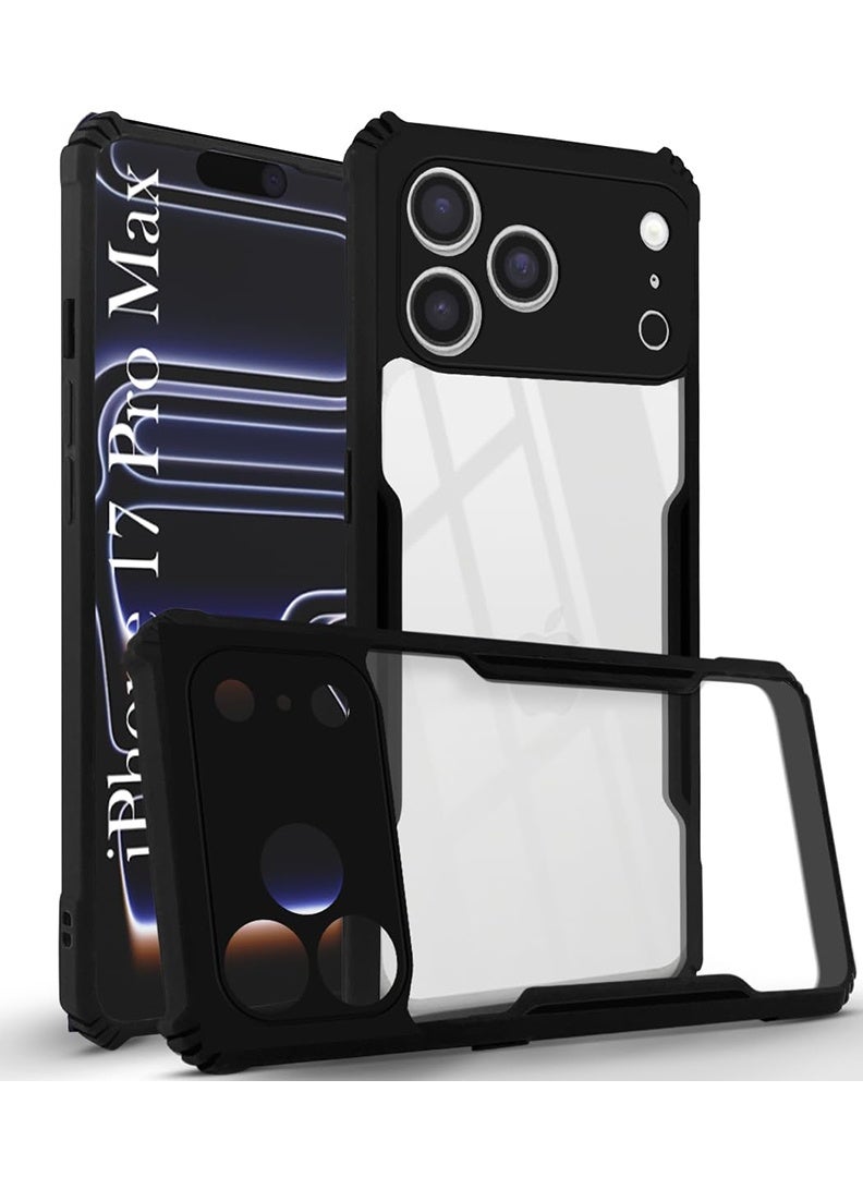 Case Up Case Compatible with Apple iPhone 17 Pro Max Crystal Clear Tactical Back Cover Case With 360 Degree Protection, Shockproof Bumper Protective Phone Cover, Anti-Scratch Hard PC Back (Clear) - Image 1