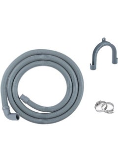 Generic Drain Hose Dishwasher Drain Hose Extension Kit Corrugated And Flexible Washer Drain Hose 2.5M Universal Replacement Drain Hose Extension Kit With Clips And U Bend Hose Holder  - Image 1