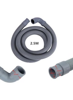 Generic Drain Hose Dishwasher Drain Hose Extension Kit Corrugated And Flexible Washer Drain Hose 2.5M Universal Replacement Drain Hose Extension Kit With Clips And U Bend Hose Holder  - Image 2
