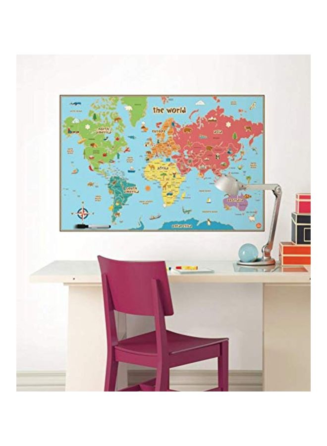 NIBEMINENT ملصق حائط مزخرف بخريطة العالم متعدد الألوان 36x24 بوصة - Image 2
