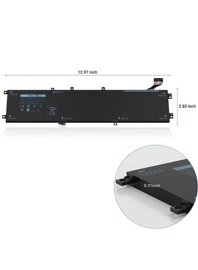 لاب-تك بطارية كمبيوتر محمول متوافقة مع أجهزة Dell XPS 15 9550 و9560 و9570 / Precision 5520 و5530 - تناسب أرقام الأجزاء 6GTPY و5XJ28 وGPM03 - 97 واط/ساعة - 11.4 فولت - ضمان لمدة 6 أشهر من LAPTECH - Image 5