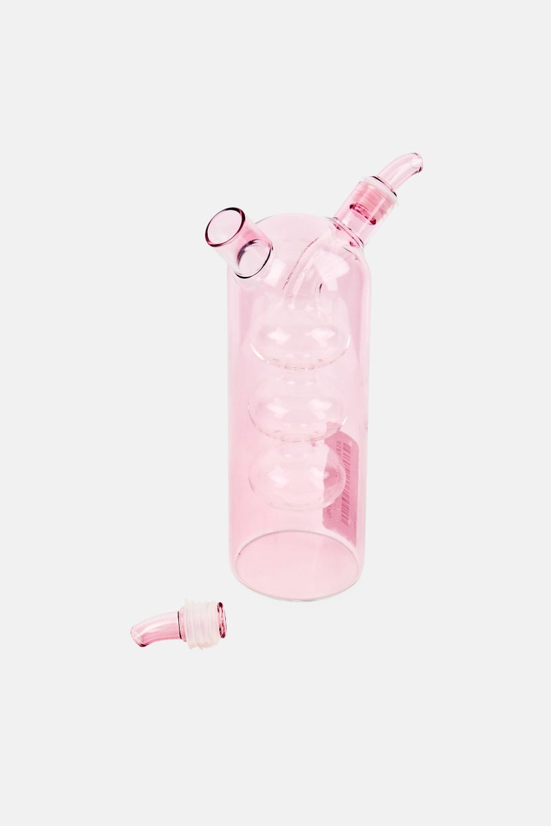 COOK WITH COLOR 2 in 1 Dual Glass Oil And Vinegar Dispenser Cruet Bottles, Pink - Image 2