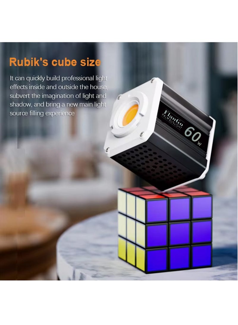 Loquat Tri-Color LED Video Light 60W COB Photography Light 2800K-6800K for Live Streaming Home Studio Comercial Photography - Image 1