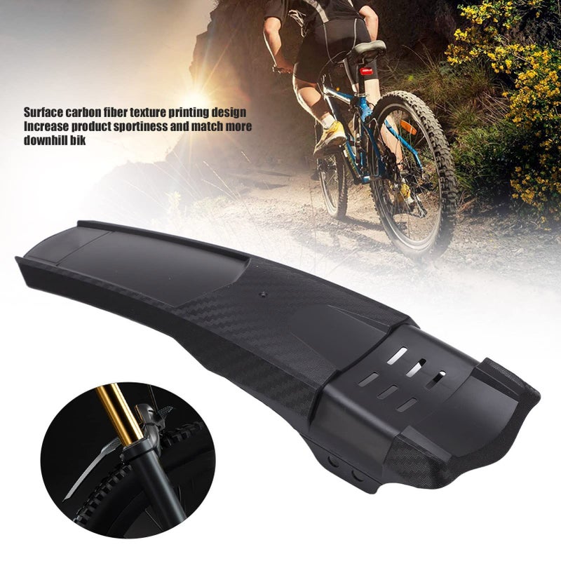 Bike Wheel Mudguard Carbon Fiber Texture 70cm Reduces Wind Resistance Front Fork - Image 4