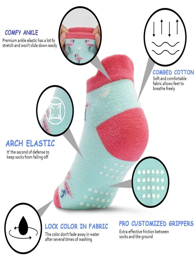 GRPSKCOS Toddler Socks Girls, Non Slip 12 Pairs Kids Ankle Socks with Grippers for 1-7 Years Children(#1 Cute Rabbit Style, 1-3T) - Image 4