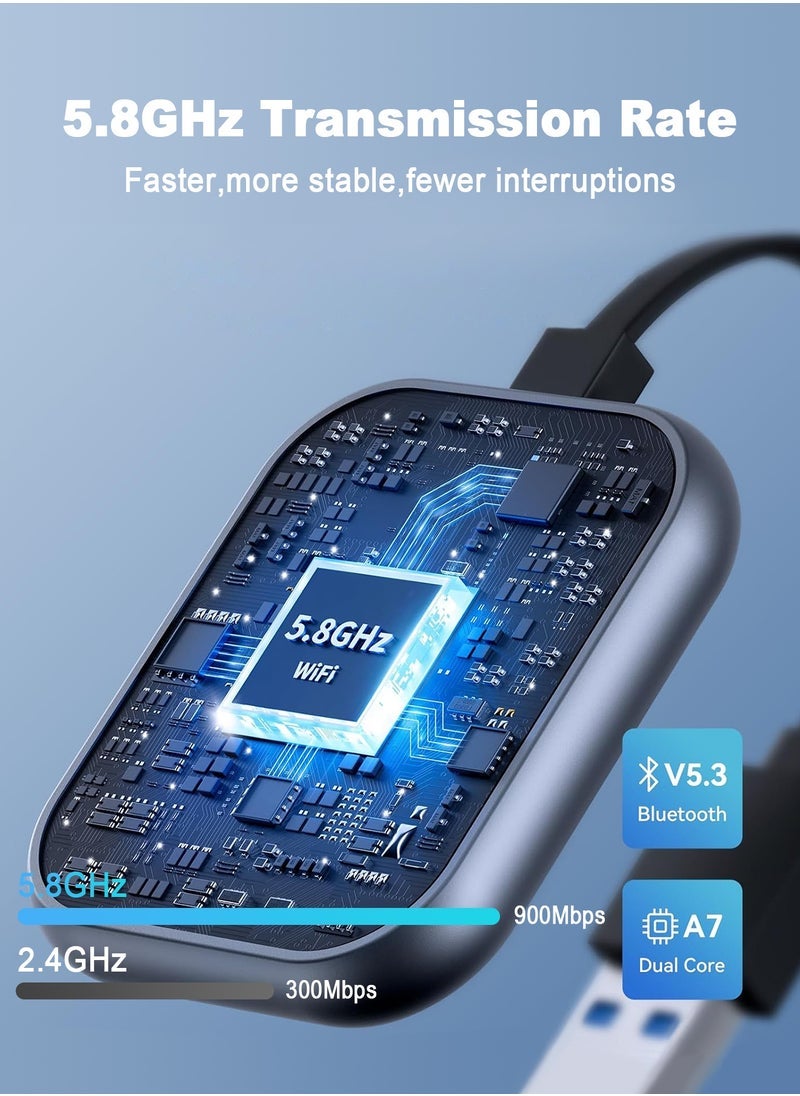 Chillspace Wireless CarPlay Adapter New Upgraded, 2 in 1 Wireless CarPlay & Android Auto Adapter Converts Factory Wired CarPlay to Wireless, Plug and Play Car Play Wireless Adapter, Compatible iPhone/Android - Image 2