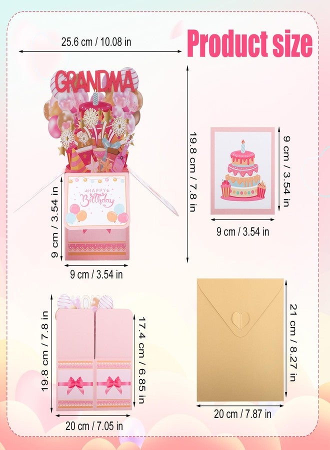 Gosknor Happy Birthday Grandma Pop up Card, Colorful Popup Mothers Day Birthday Greeting Card with Envelope Great Grandma Birthday Gifts Best Nana Gifts Creative Gift Idea for Grandma - Image 2