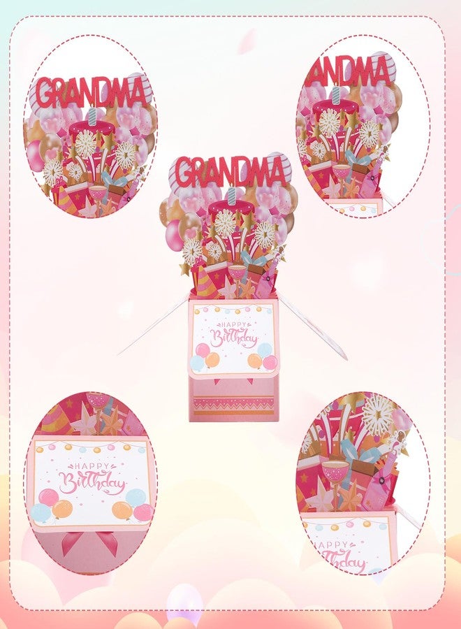 Gosknor Happy Birthday Grandma Pop up Card, Colorful Popup Mothers Day Birthday Greeting Card with Envelope Great Grandma Birthday Gifts Best Nana Gifts Creative Gift Idea for Grandma - Image 4