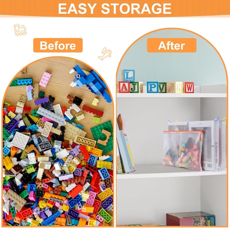 Clear Mesh Storage Bags - Transparent Organizer Bags for Home, Travel and School Organization - Image 3