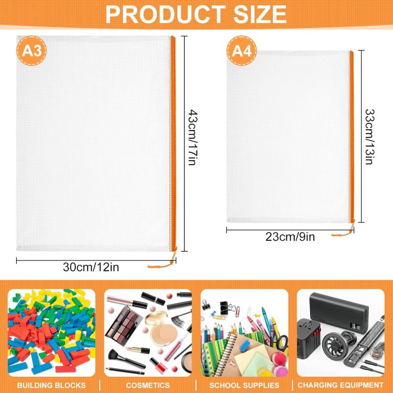 Clear Mesh Storage Bags - Transparent Organizer Bags for Home, Travel and School Organization - Image 2