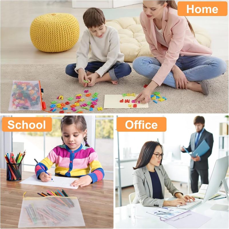 Clear Mesh Storage Bags - Transparent Organizer Bags for Home, Travel and School Organization - Image 5