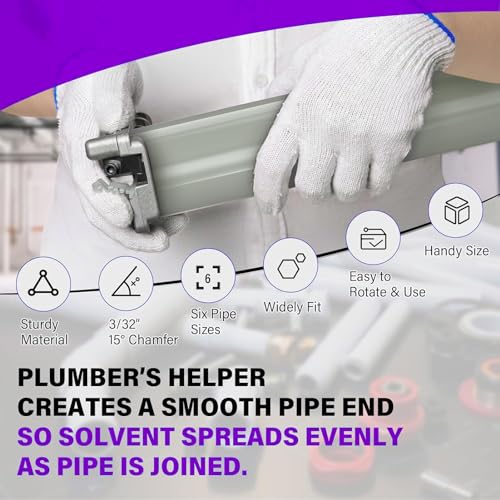 Bewinner Plastic Pipe Deburring Tool, Professional Effective 1 1/4 to 4in PVC Tubing Plumbing Reamer Chamfer for PVC, CPVC, ABS, PP and PE Pipes - Image 3