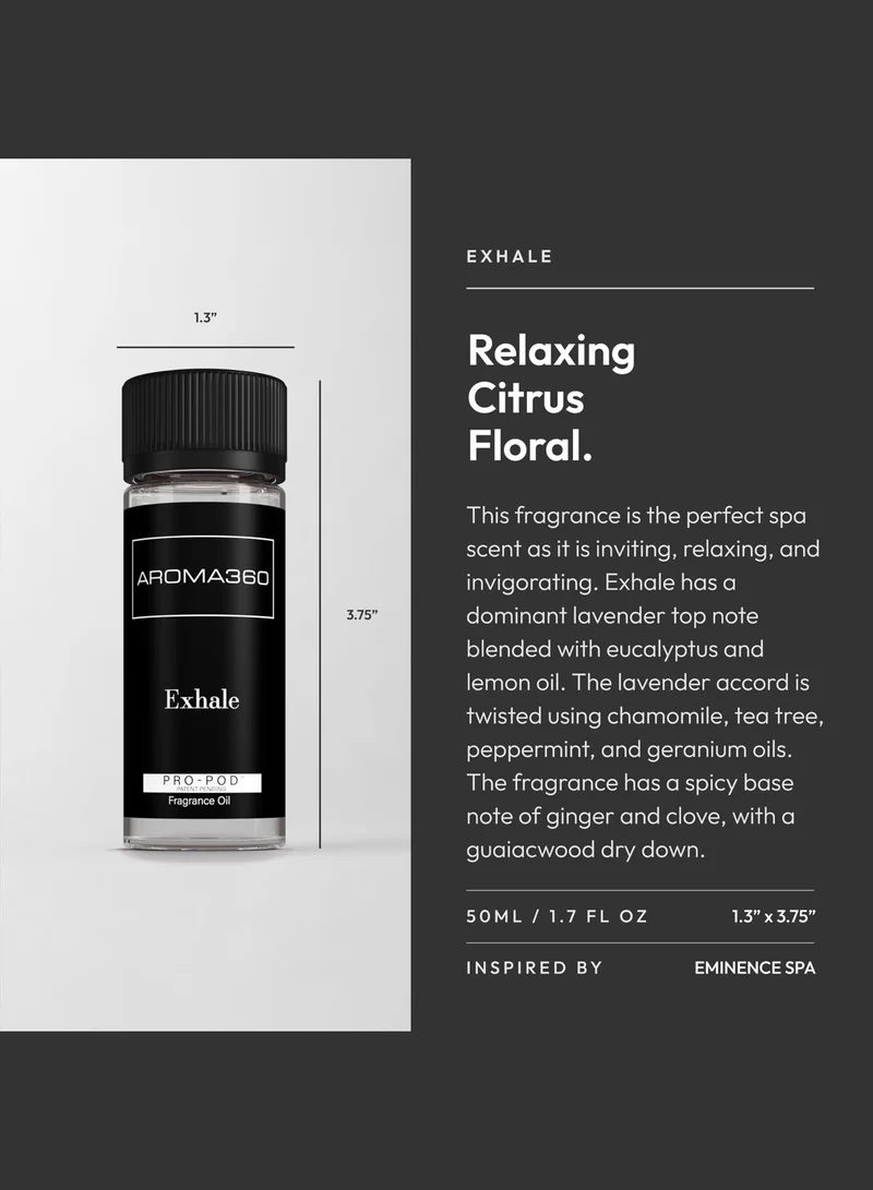 AROMA360 Exhale Pro-Pod Oil Blend - Hotel Inspired for Luxury Essential Oil Diffusers - Aromatherapy Scent Diffuser Oil - Lavender, Eucalyptus, and Lemon