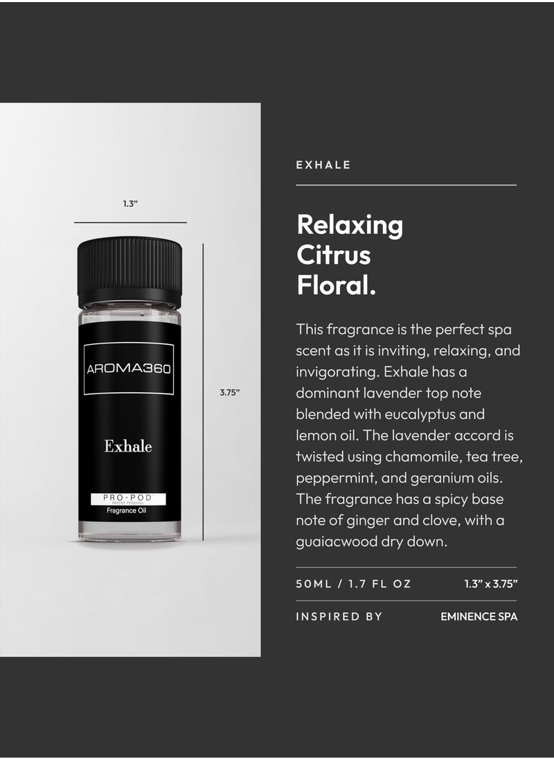 Exhale Pro-Pod Oil Blend - Hotel Inspired for Luxury Essential Oil Diffusers - Aromatherapy Scent Diffuser Oil - Lavender, Eucalyptus, and Lemon