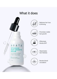 ARATA Arata Intensive Hair Growth Serum With 3% Redensyl, 3% Procapil, Onion, Turmeric, Rice Water | Controls Hair Fall, Stimulates Hair Growth, Increases Hair Density | Hair Growth Serum for Men & Women |  - Image 2