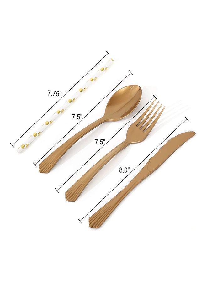 إسكدنيا طقم أدوات مائدة يمكن استخدامها مرة واحدة  فقط مكون من 200 قطعة - Image 2