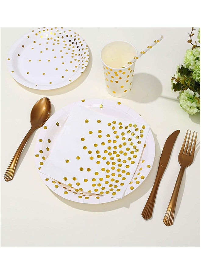 إسكدنيا طقم أدوات مائدة يمكن استخدامها مرة واحدة  فقط مكون من 200 قطعة - Image 4