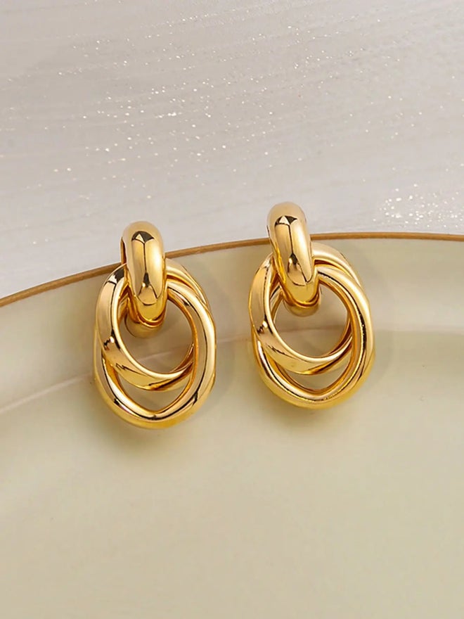 Styli Hoop Geometric Earrings - Image 1