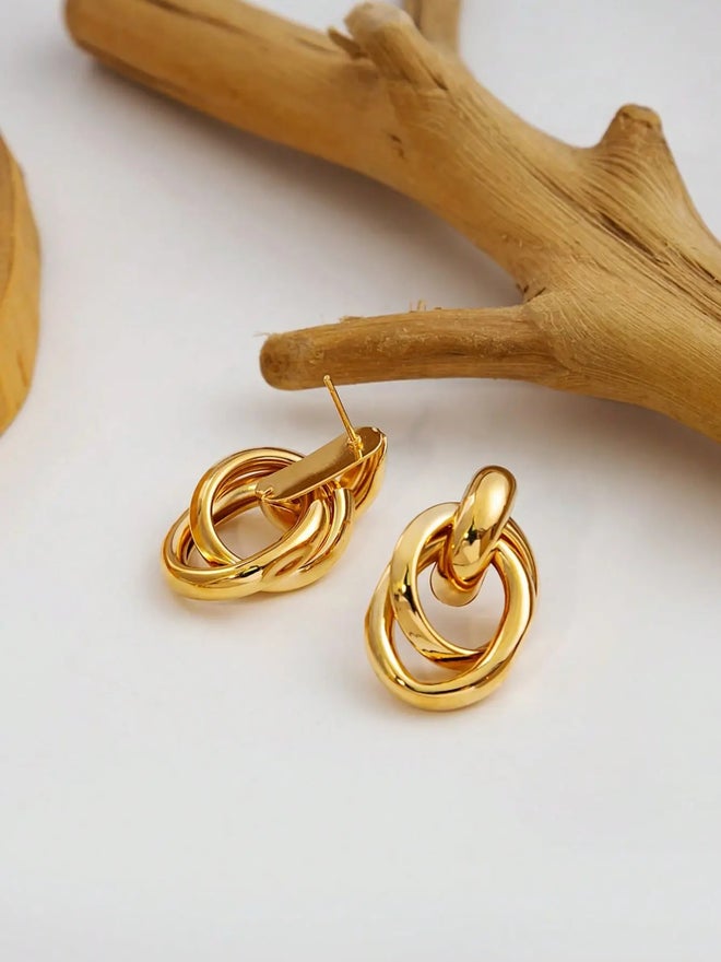 Styli Hoop Geometric Earrings - Image 3