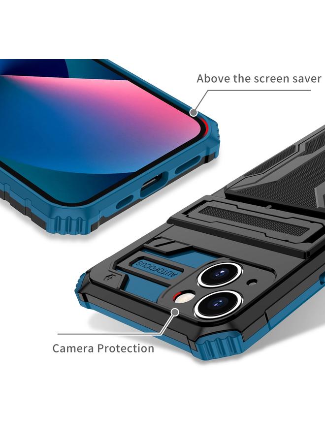 S-TOP Case For iPhone 15 Plus Kickstand Armor Card Wallet Phone Case - Image 4