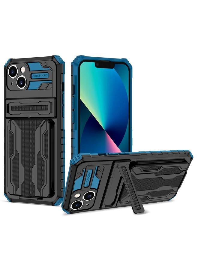 S-TOP Case For iPhone 15 Plus Kickstand Armor Card Wallet Phone Case - Image 1