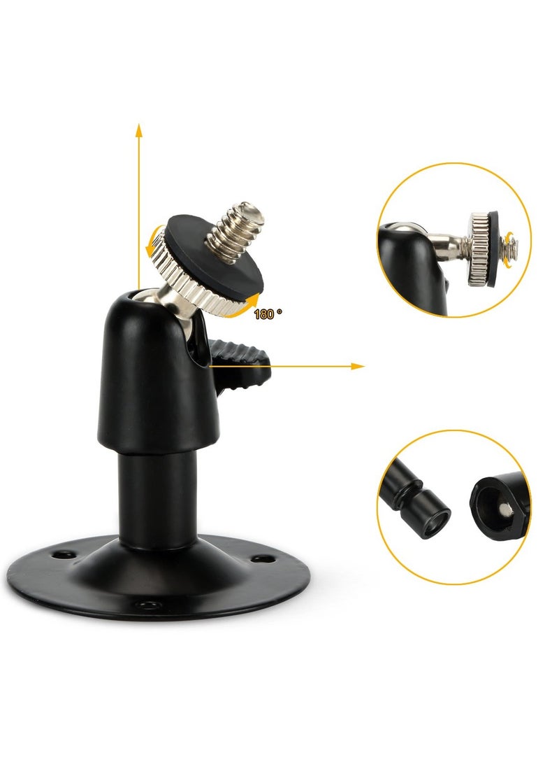 KASTWAVE - Security Wall Mount for Oculus Sensor Arlo, Arlo Pro, R Stick Up Cam Wired, Metal Security Camera Bracket Outdoor Indoor 360° Rotation 1/4" Screw Camera (3 Pack, Black) - Image 1