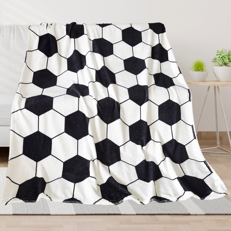 AUIVTY Soccer Blanket Soccer Gifts for Boys Girls 8-12 Team Coach Gifts Sport Throw Blanket Birthday (40"x50") - Image 1
