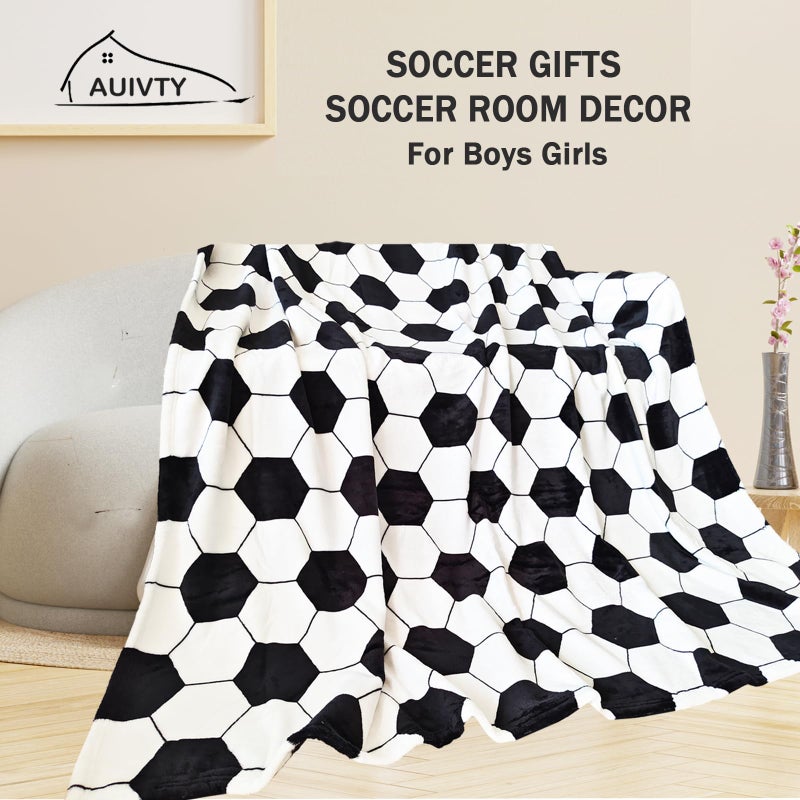 AUIVTY Soccer Blanket Soccer Gifts for Boys Girls 8-12 Team Coach Gifts Sport Throw Blanket Birthday (40"x50") - Image 5