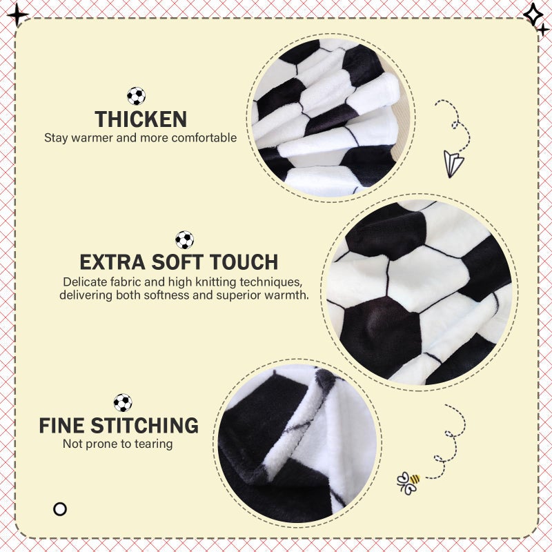 AUIVTY Soccer Blanket Soccer Gifts for Boys Girls 8-12 Team Coach Gifts Sport Throw Blanket Birthday (40"x50") - Image 2