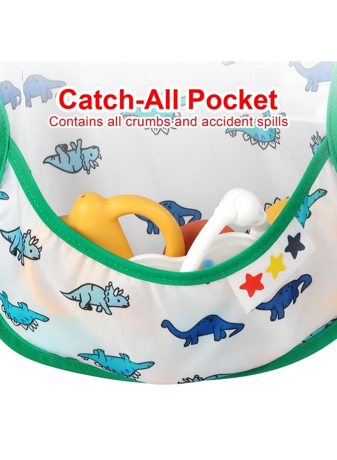 Accmor 4 Pack Baby Bibs, Waterproof Sleeved Bibs Smock for Toddler Baby Girls Boys Smock Eating Feeding - Image 5