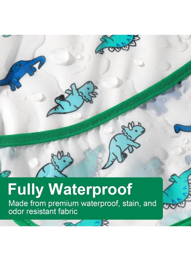 Accmor 4 Pack Baby Bibs, Waterproof Sleeved Bibs Smock for Toddler Baby Girls Boys Smock Eating Feeding - Image 4