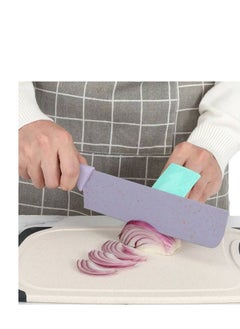 Generic Non-Stick Lightweight Kitchen Knives with Comfortable Handle, Includes Chef Knife, Slicing Knife, Precision Cutter, Paring Knife, Vegetable Peeler, and Scissors - 6 Pieces Multicolour  - Image 4